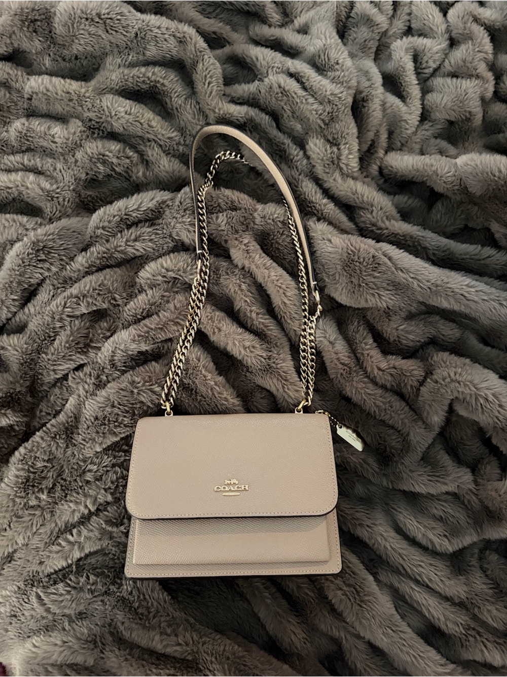 Coach mini klaire cross body / shoulder Leather Bag in Taupe